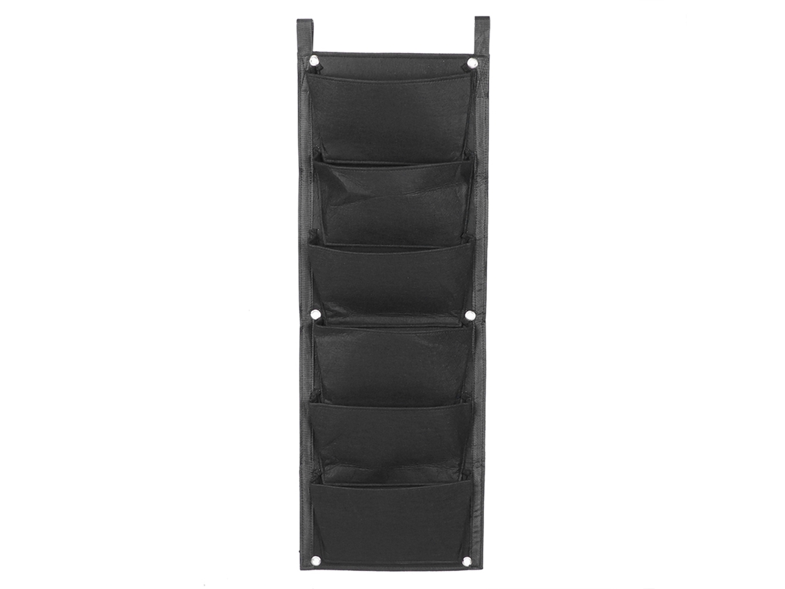 Sacos De Crescimento Vertical Com 6 Bolsos Para Jardim Externo Preto
