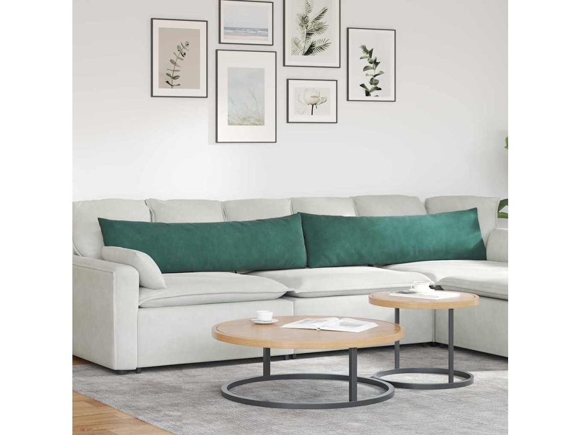 Vidaxl Travesseiros De Sofá 2 Pcs Verde Escuro 145 X 40 Cm