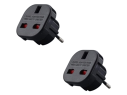 Conjunto De 2 Adaptadores Tomada Inglesa Para Francesa, Adaptador De Tomada Inglesa Para Francesa, Tipo G Para C, Compacto E Leve