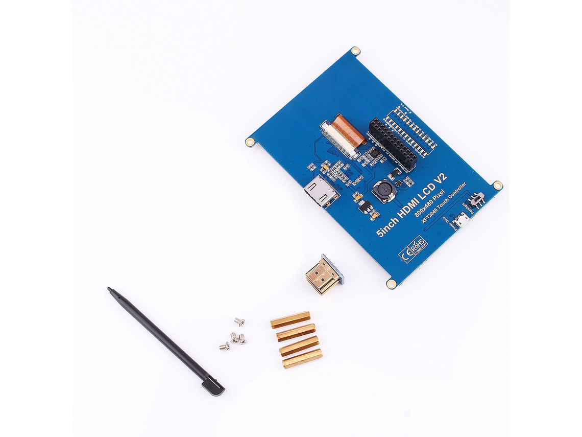 Monitor Lcd Com Tela Touch Gpio De 5 Polegadas Para Raspberry Pi Com Driver De Toque Usb
