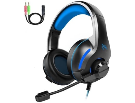 Auscultadores Gaming ENKES para Ps4 Pc Ps5 Xbox One com Microfone Dobrável Cancelamento de Ruído Áudio Estéreo Surround 3D Controle De
