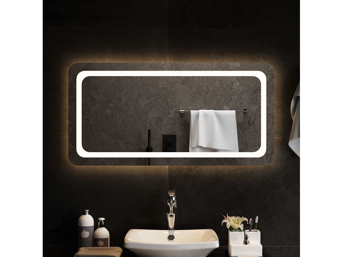 Vidaxl Espelho De Casa De Banho Com Luzes Led 100x50 Cm