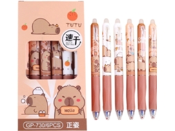 Canetas Em Gel Com Desenho De Capivara, Retráteis, Ponta 0,5 Mm,