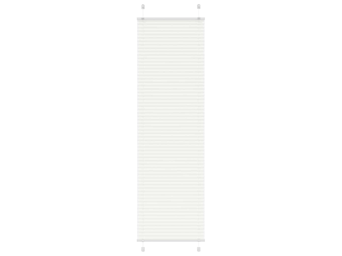 Vidaxl Branco Plissada Cega 65x200 Cm Largura Tecido 64,4 Cm Poliéster