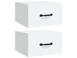 Wall-mounted Bedside Cabinet, Wall-mounted Bedside Cabinets Vidaxl Branco Madeira Processada (n/a)