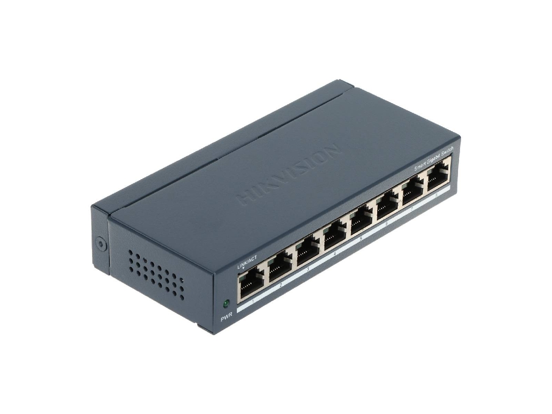 Switch Hikvision 8 Portas Gigabit Poe Ds 3e1508 Eiv2