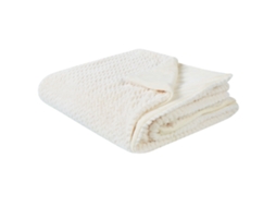 Colcha Beliani Surmi De Pelo Sintético Branco Creme 150x200x1
