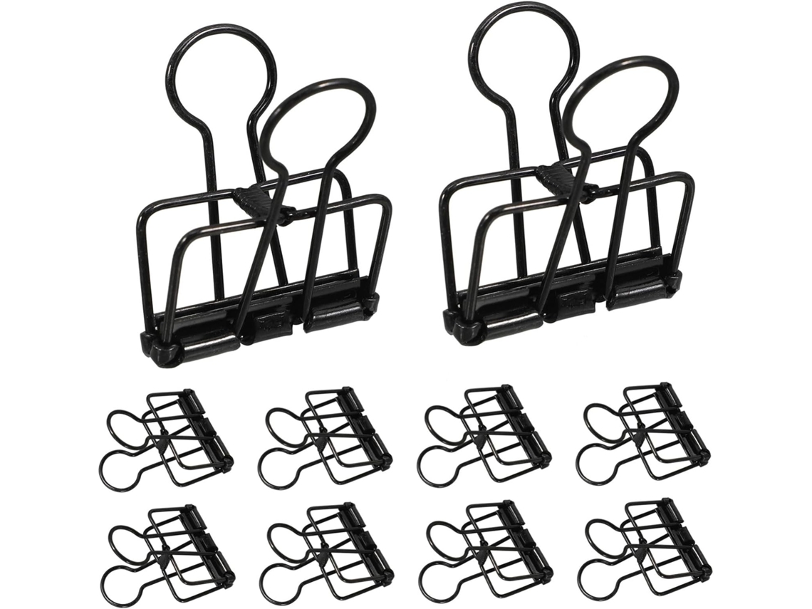 Conjunto de 10 alfinetes de metal marrom para organização artigos papelaria e papéis sobre mesa design elegante