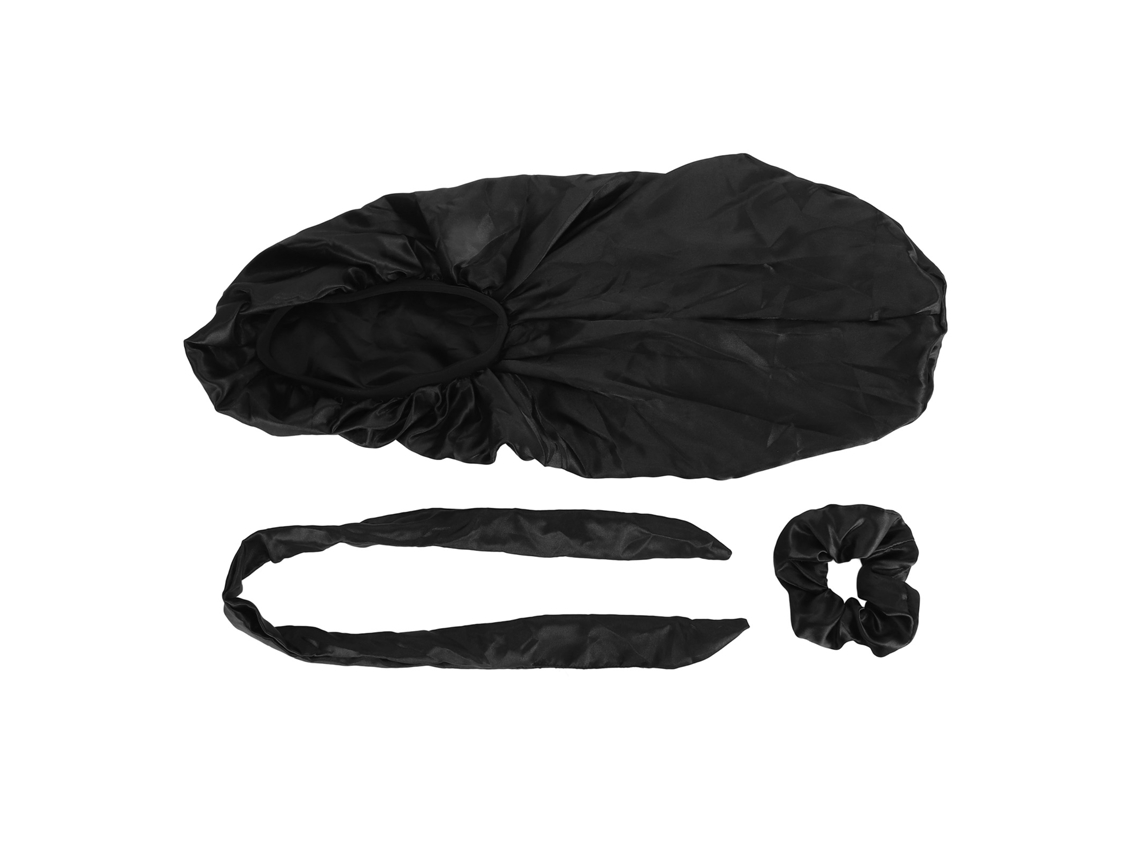 2026 gorro de Dormir para Cabelo Longo com Cinta e Correia Bonnet para Tranças Manter o Cabelo Organizado Preto