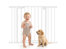Gradil Crianças Pets 76 103cm Trava Dupla Auto Branco