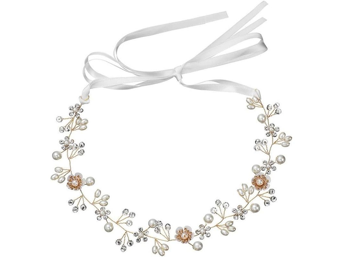 Diadema Para Menina Florista Com Pérolas E Cristal Artificial, Diadema Princesa Para Casamentos E Festas