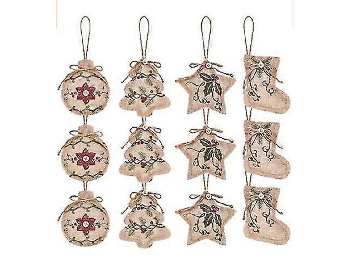 Enfeites De Natal De Estopa, Decorações Penduradas, Meias De Natal, Decorações Em Formato De Bola Para Festa De Natal Olysi Shop