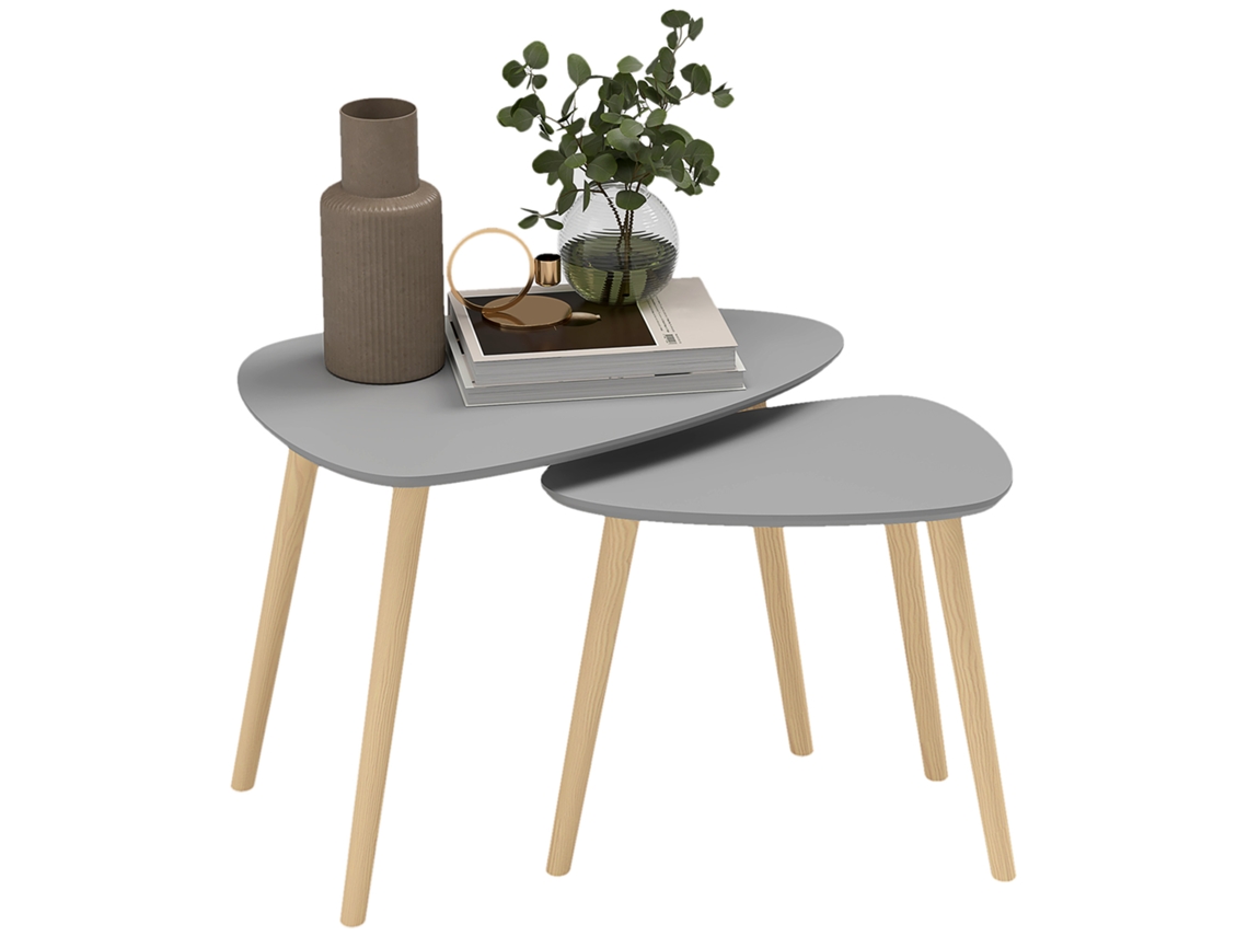 Mesa de centro moderna com tampo espesso LAMAISON, 100x50x45cm, carvalho