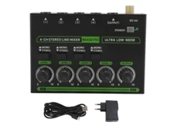 Aetheria mesa de Mistura 4 Canais 4 In 1 Out Estéreo Compacta com Luz Rgb Plugue Eu