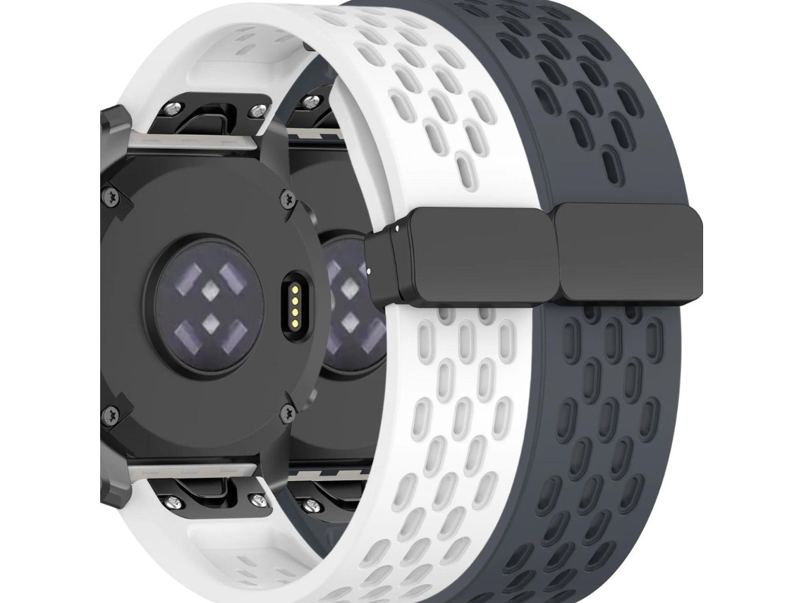 Pack 2X Bracelete Snapflow para Garmin Marq Aviator Branco e Cinzento ANTIIMPACTO!
