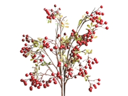Azevinho vermelho artificial com frutos e sacos verdes para decoração de Natal LAXISCREED