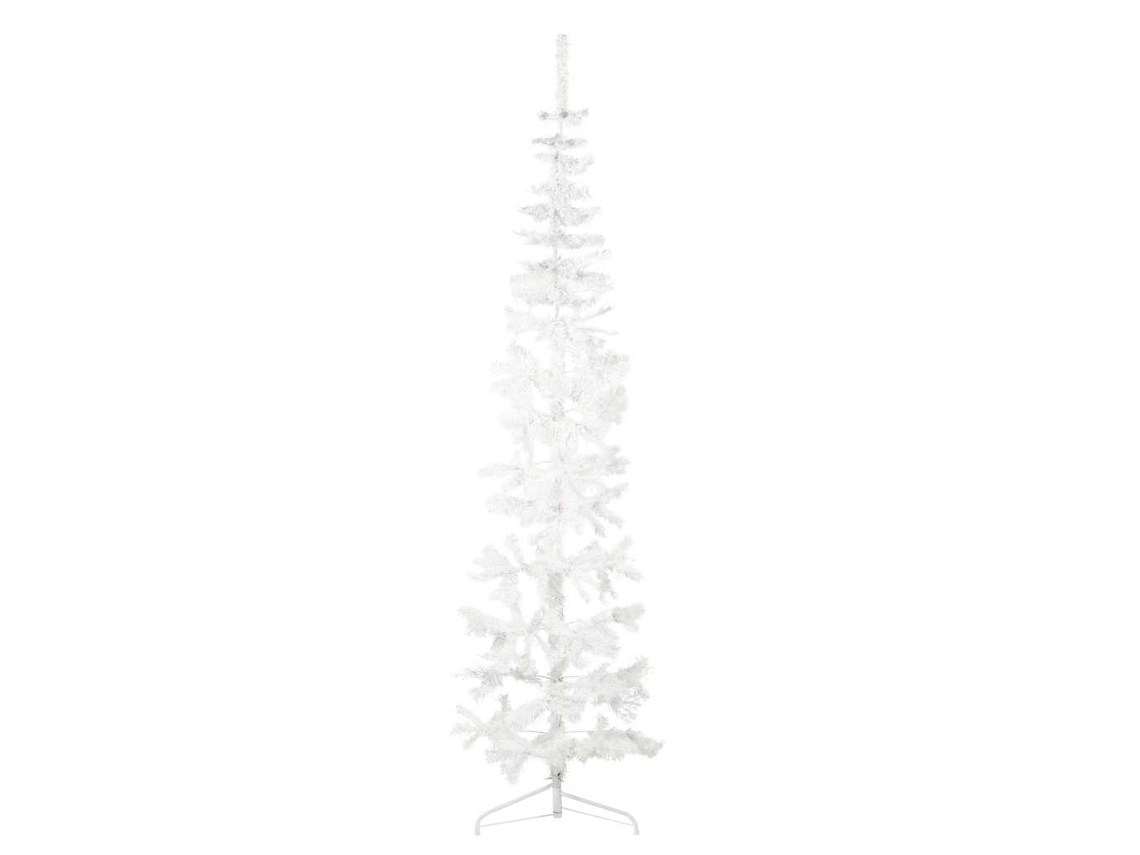 Vidaxl Meia Árvore De Natal Fina Com Suporte 240 Cm Branco