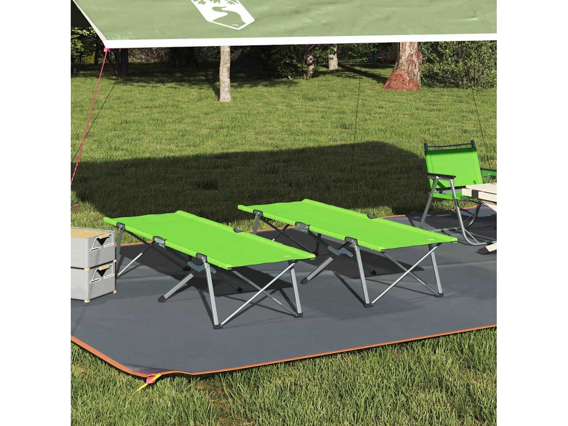 Vidaxl Cama De Camping Dobrável 2 Unid. Verde 194 X 62,5 X 42,5 Cm