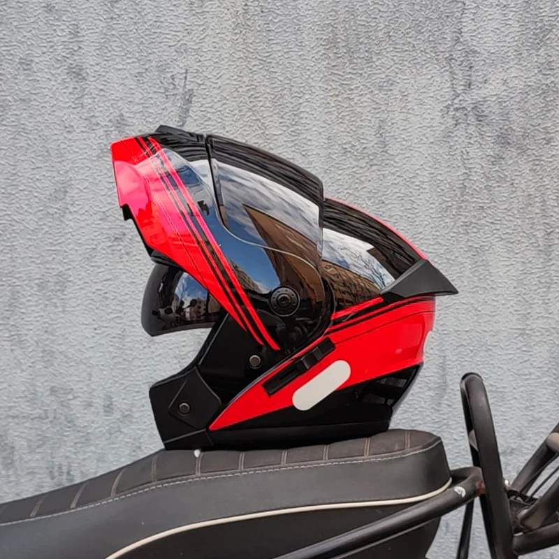 (m) Capacete Flip Para Motocicleta Com Certificação Dot Mais Recente E Viseira Integrada.