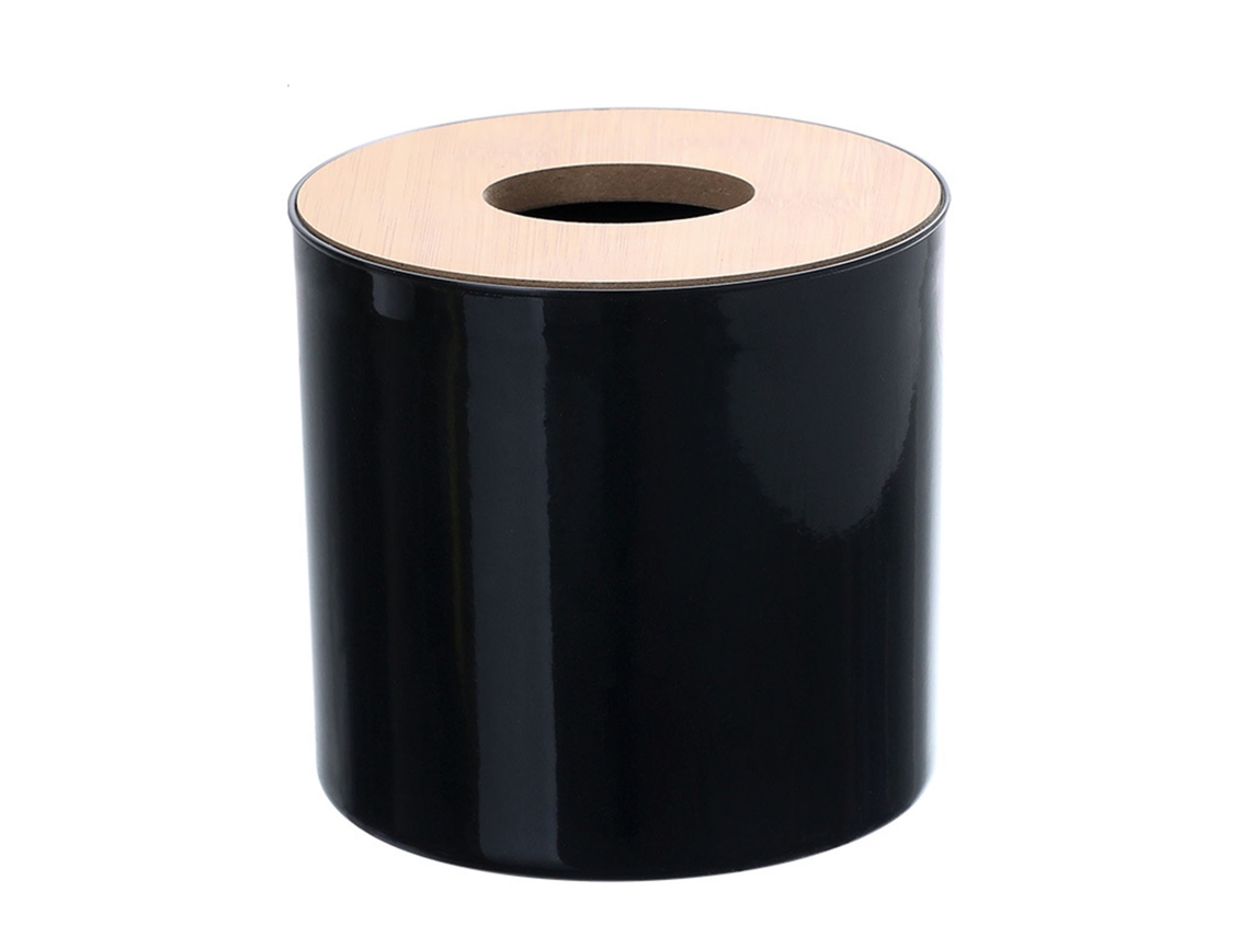 Suporte para Papel Toalha Circular Moderno com Espaço Grande em Pp para Banheiro Sala Preto S/MARCA