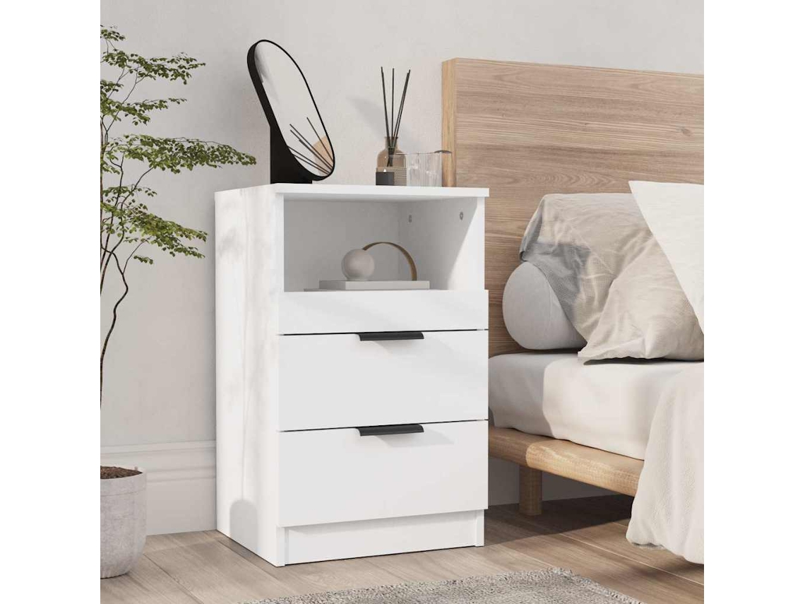 Vidaxl Mesa De Cabeceira Derivados De Madeira Branco