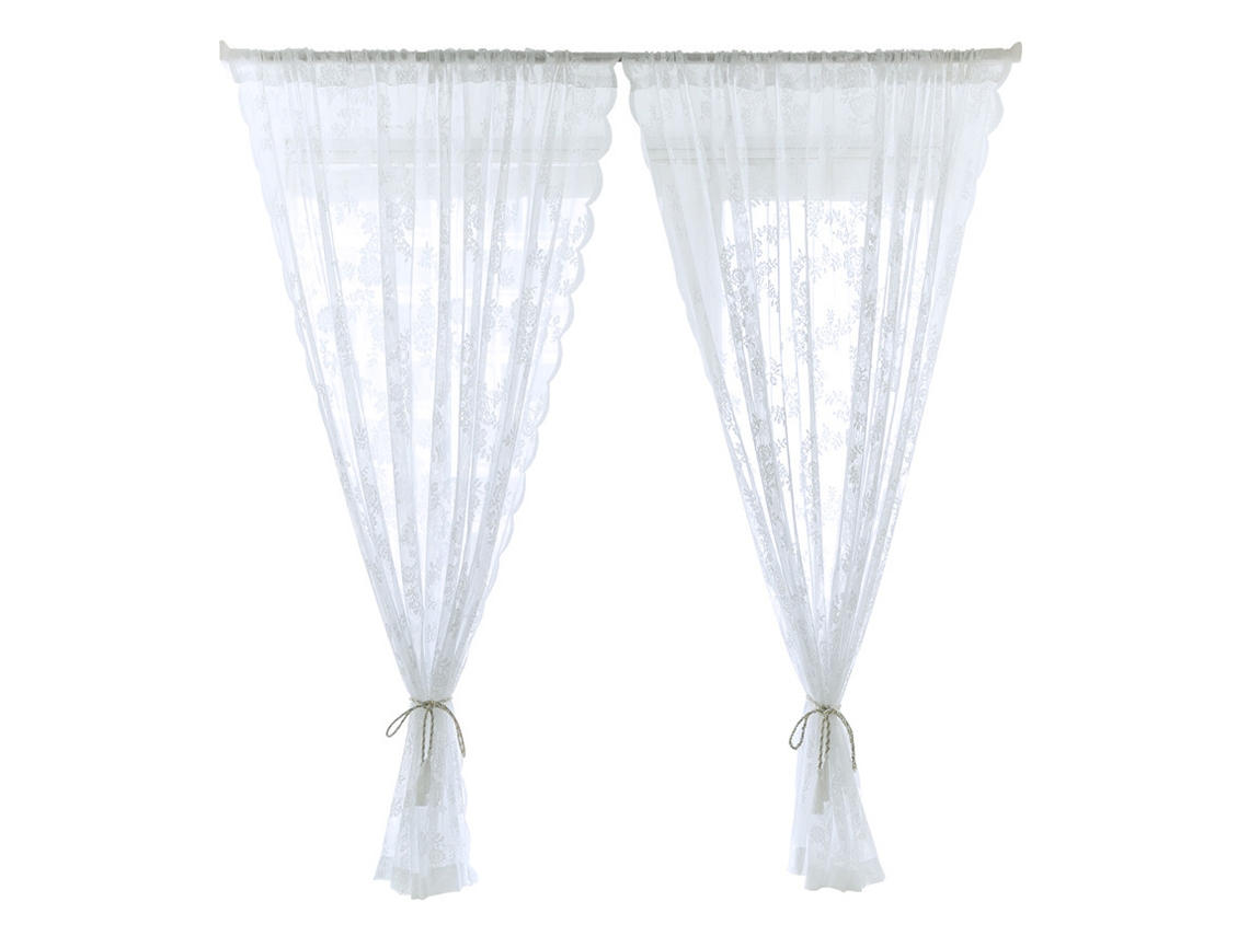 Cortinas Brancas Translúcidas De Estilo Moderno Com Presilha Para Varão, 29" X 47"
