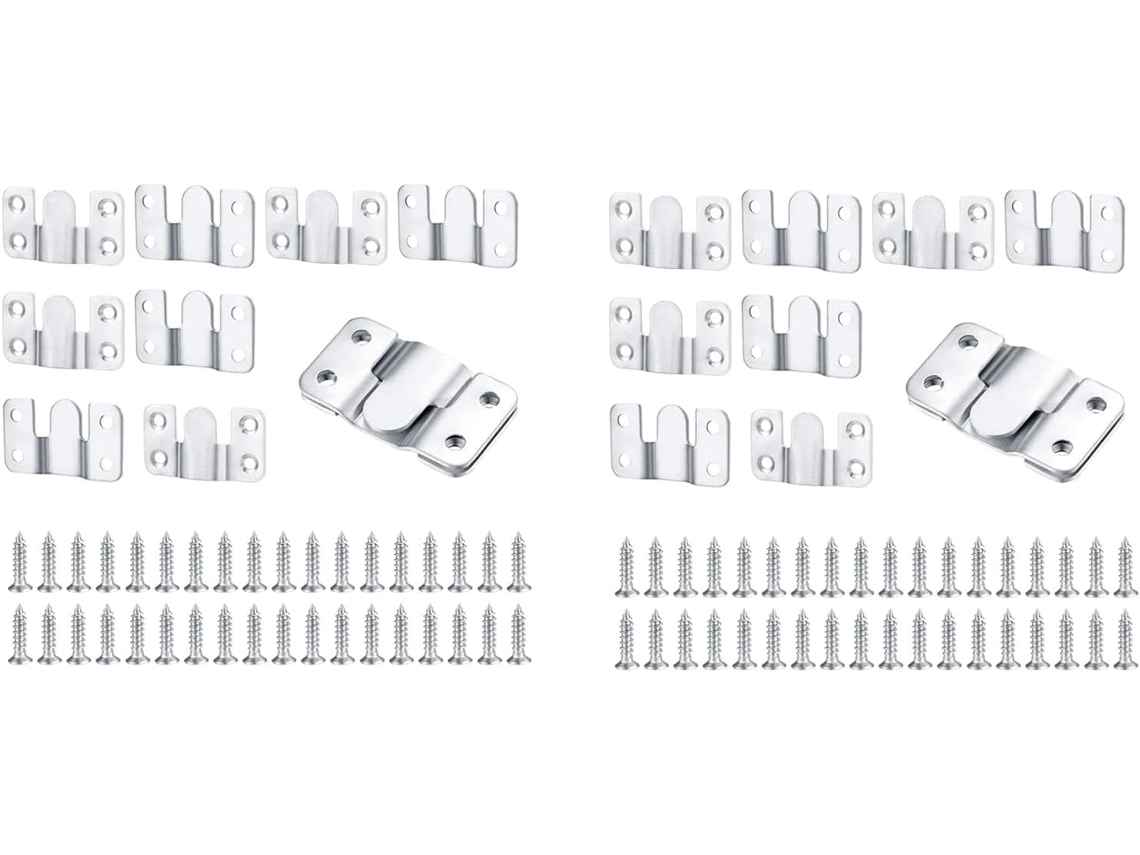 Conjunto de 20 Peças de Suportes Embutidos de Encaixe para Pendurar Móveis. SFUSHOS