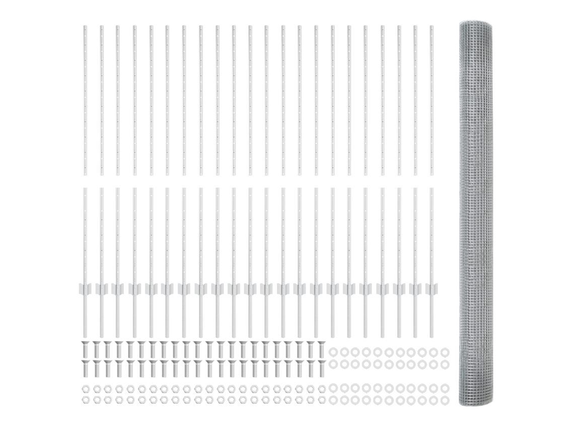 Conjunto 1 Cerca Externa Vidaxl Prateado Aço (50 X 1,4 M)