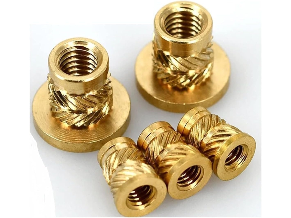 Chifres de Bronze Antigo, Chifres de Metal, Porca de Cobre com Flange Serrilhada, Fio Moldado a Quente Por Injeção