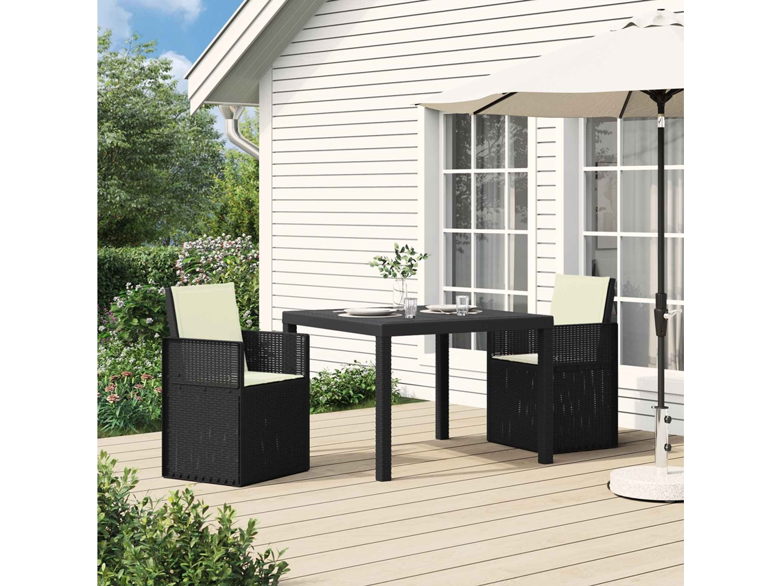 Vidaxl Conjunto De Jantar Para Jardim 3 Unid. Antracite E Creme Pp