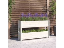 Vidaxl Vaso/floreira 112x25x66 Cm Madeira De Pinho Maciça Branco