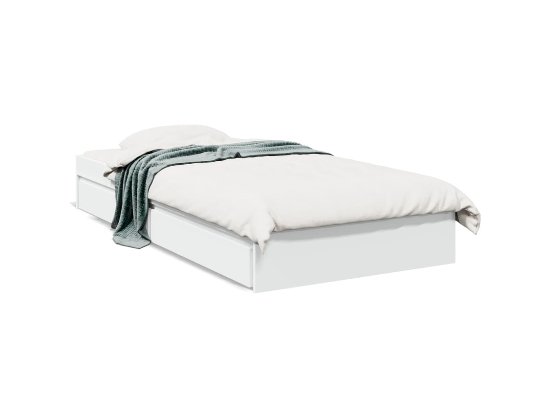 Cama com Gavetas VIDAXL Madeira Branco (203x102x28cm)