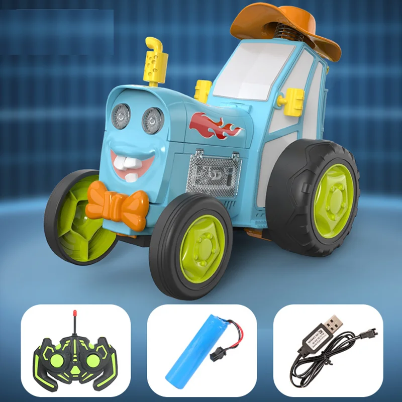 (azul) Carrinho Elétrico De Brinquedo Com Controle Remoto, Luzes, Música E Movimento De Balanço E Rotação