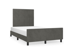 Estrutura de Cama Sem Colchão 120x190cm Veludo Cinza Escuro MAISON EXCLUSIVE