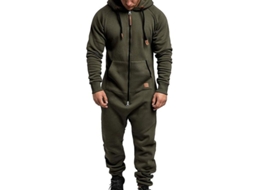 2026 mono Hombre Con Capucha Cremallera para Invierno Casual Sudadera de Mezcla de Algodón L Verde Ejército