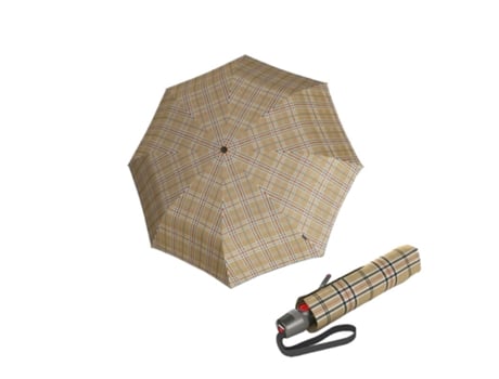 Guarda-chuva Dobrável Unissexo Knirps Duomatic Check Beige Bege