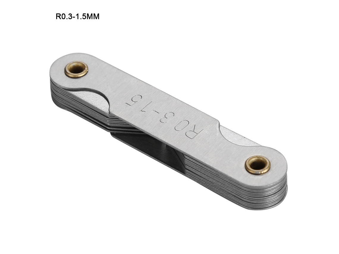 Ferramenta De Medição De Raio De Filete Em Aço Inoxidável Para Externo, Interno, Côncavo E Convexo (r0.3-1.5mm)