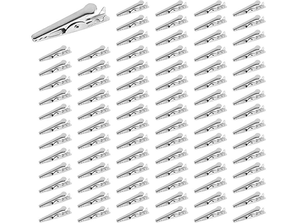 800 Jacaré Metal Clips 27mm, Clips Jacaré Niquelado em Tom Prateado Com Fio Teste Mola