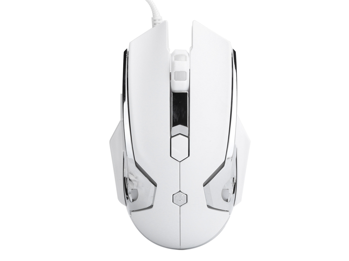 RATÓN Con Cable Ajazz S/MARCA, 6 Botones, Dpi Ajustable, 4 Velocidades, Sensor SPC P192, Blanco