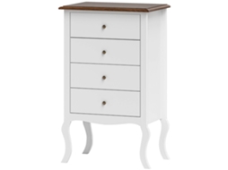 Cômoda Quarto S/MARCA, 4 Gavetas, Branco e Carvalho, 60x40x98,5 Cm