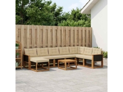 Vidaxl Conjunto De Sofás Para Exterior 9 Unid. Natural E Bege