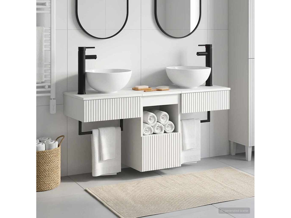 Vidaxl Conjunto De Móveis Para Banheiro 3 Unid. Branco