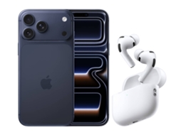 Pack Iphone 17 Pro Max Apple (6.9'' - 256 Gb - Azul Escuro) + Airpods Pro Apple 3ª Geração Usb-c (in Ear - Microfone Branco)