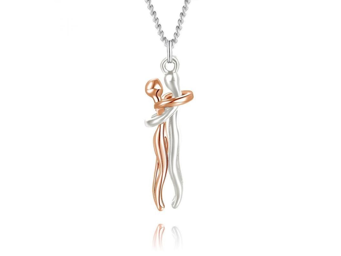 2026 colgante de Collar de Pareja Abrazo Cariñoso para Hombre Y Mujer Xxf Ouro Rosa
