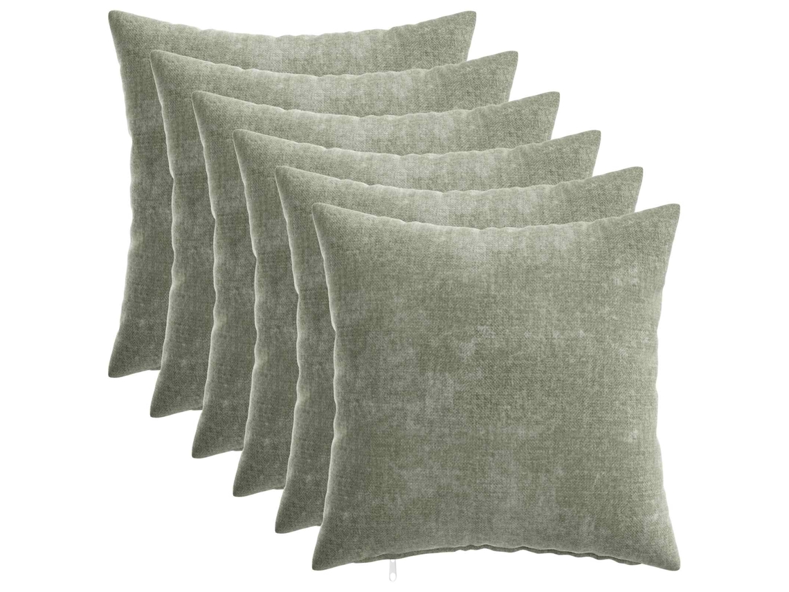 Vidaxl Capa Almofada 6 Unid. Heerlen Verde 40 X 40 Cm Tecido Chenille
