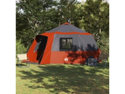 Vidaxl Tenda De Cabana 12-pessoas Cinza E Laranja 500 X 500 X 294 Cm
