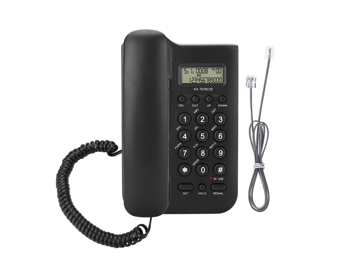 Aetheria telefone Fixo para Hotel e Casa com Instalção Fácil e Função de Chamadas Preto (modelo Kx t076)