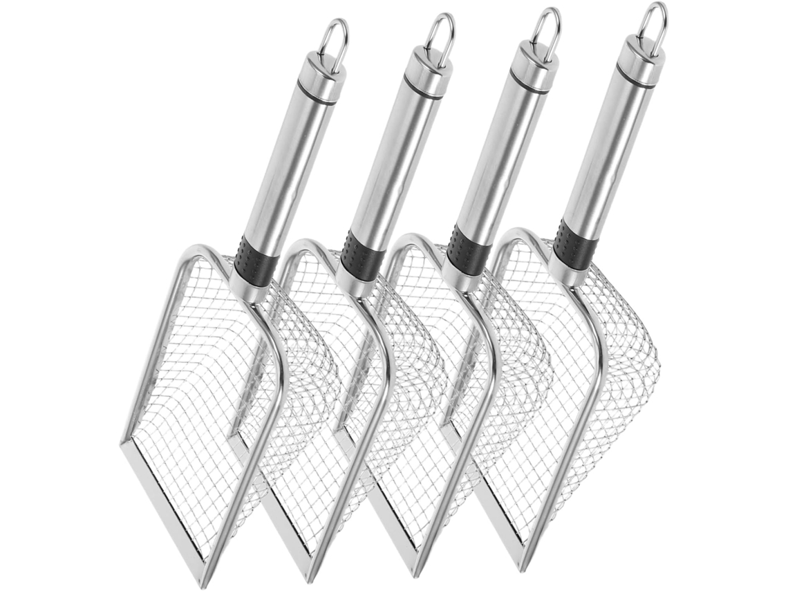 Conjunto De 4 Peneiras Para Solo Com Cabo Ergonômico Para Jardim, Peneirando A Terra.
