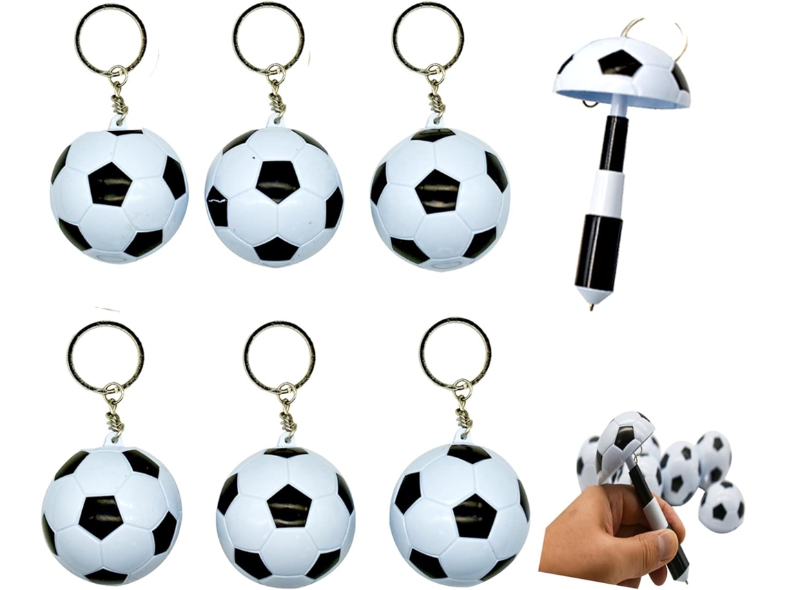 Conjunto De 6 Canetas Em Gel Retráteis Com Tema Futebol E Motivos