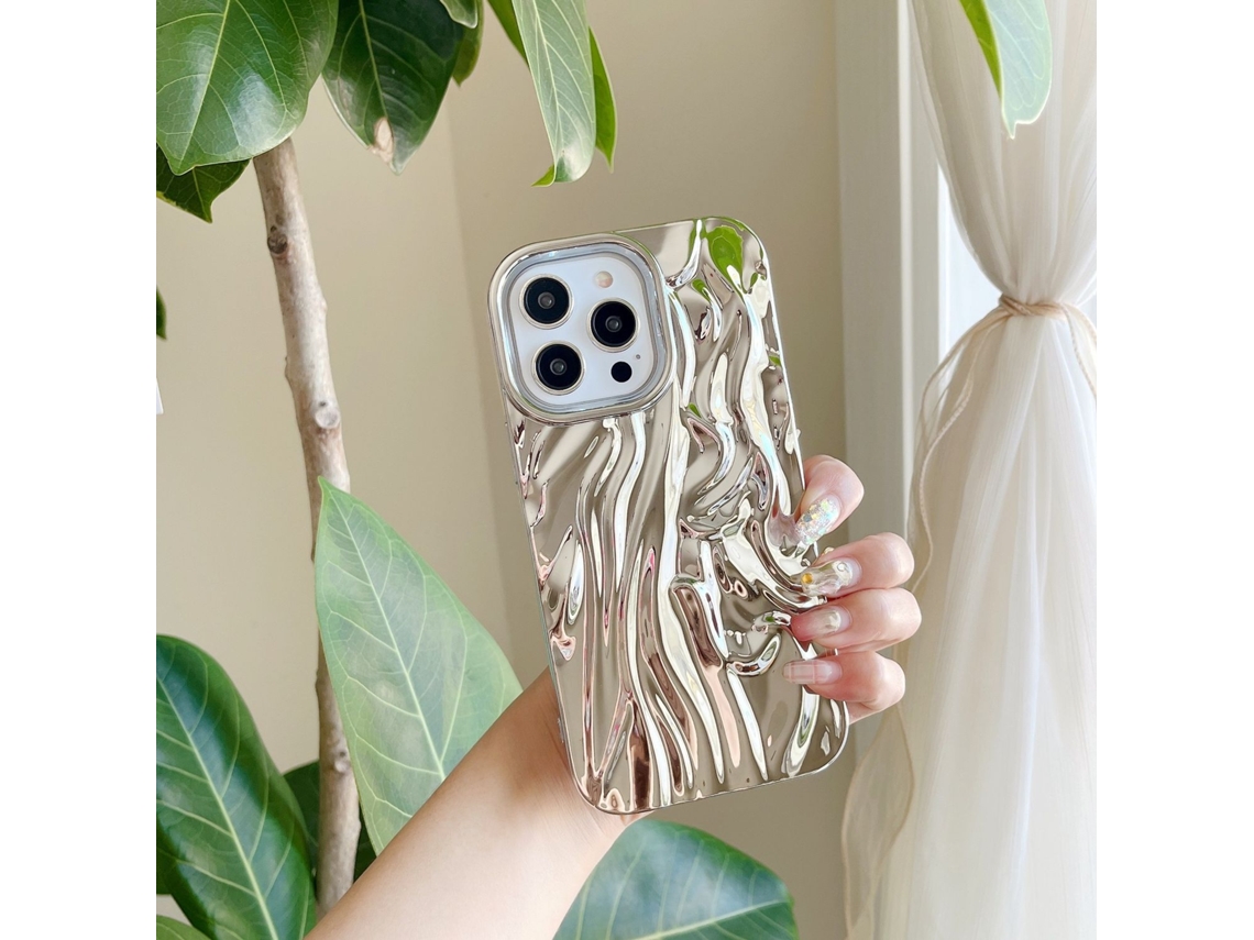 Capa Para Iphone 17 Air Lj Plissada Com Revestimento Prateado, Cor Sólida E Acabamento Eletrogalvanizado.
